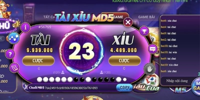 MD5 Tài Xỉu là mã bảo mật xuất hiện trong trò chơi